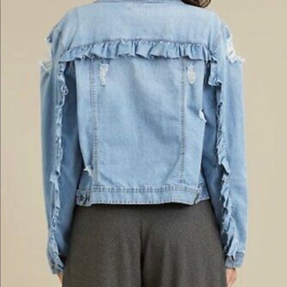 Elliott  & Vine Jackets & Blazers - Elliot &  vine distressed ruffled denim jacket